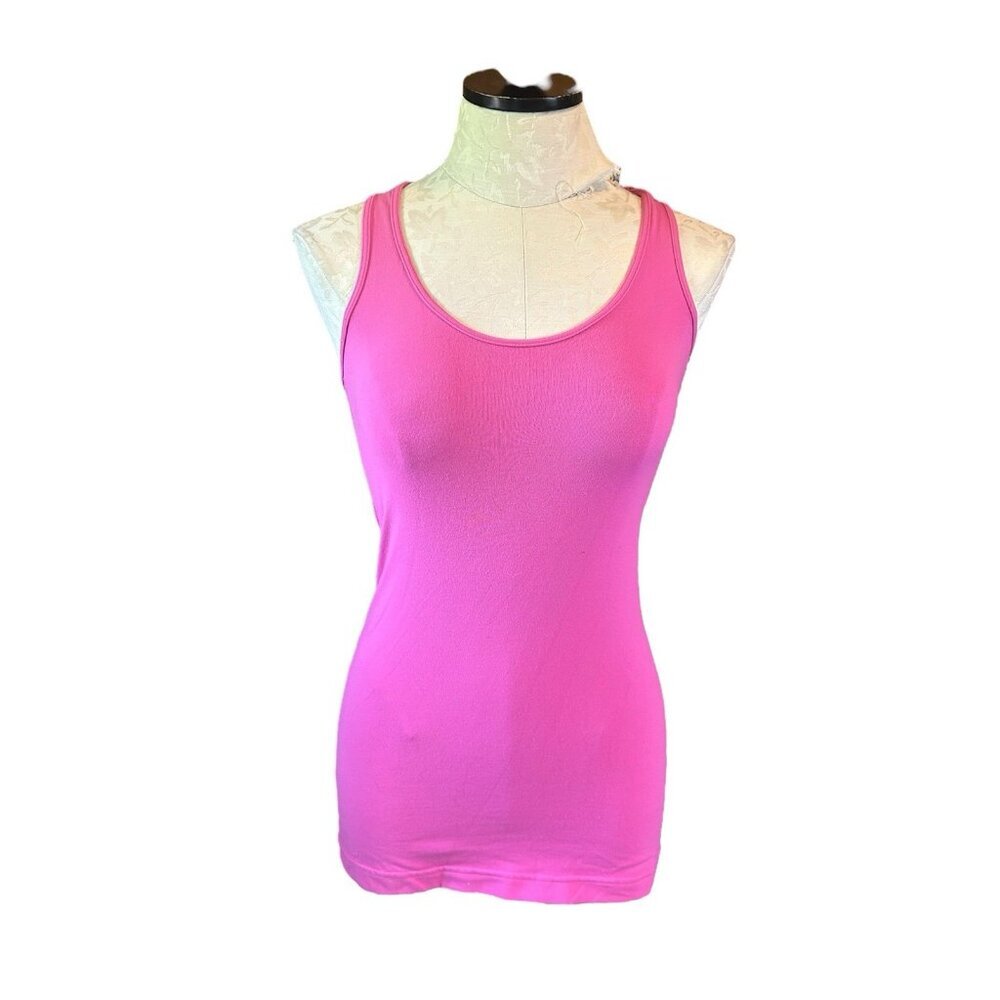 LULULEMON Racerback Tank Solid Pink Knit Stretch Size 4?? Active‎ Barbie